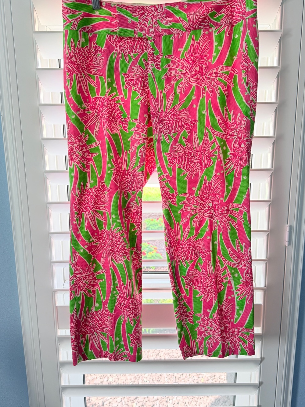 Lilly Pulitzer Pink & Green Floral Wide-Leg Pants